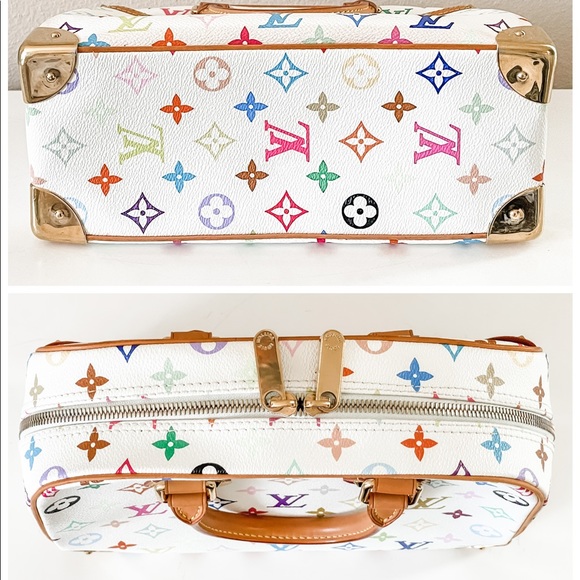 💰SOLD💰 AUTHENTIC Louis Vuitton White Monogram Multicolor Trouville - Picture 6 of 16